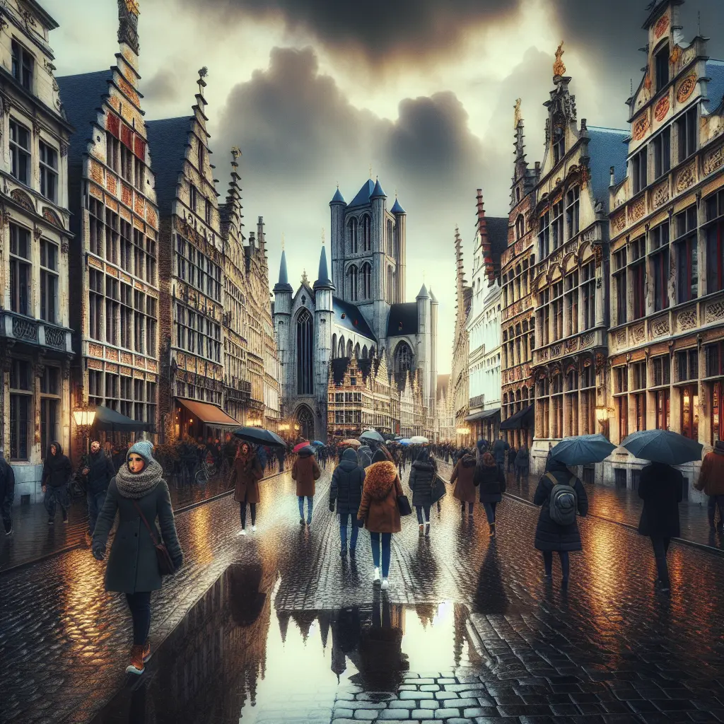 Hvordan er vejret i Gent i uge 8?